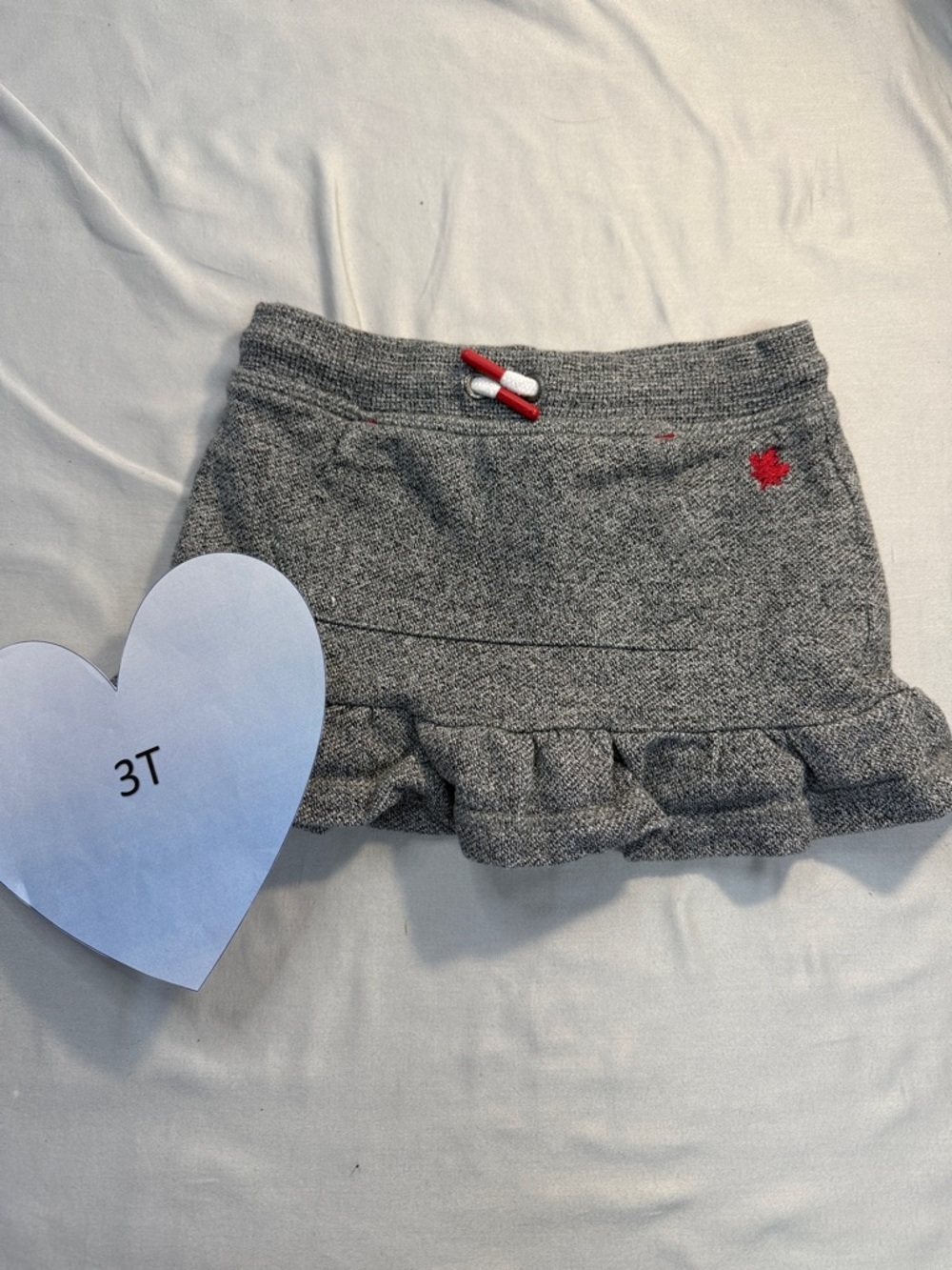 Canadiana - grey Skirt/skort with Red Maple leaf Detail